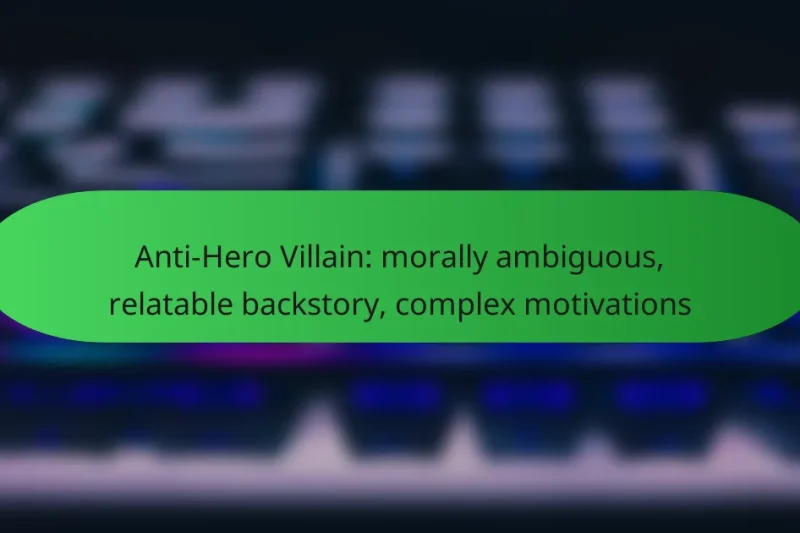 Anti-Hero Villain: morally ambiguous, relatable backstory, complex motivations
