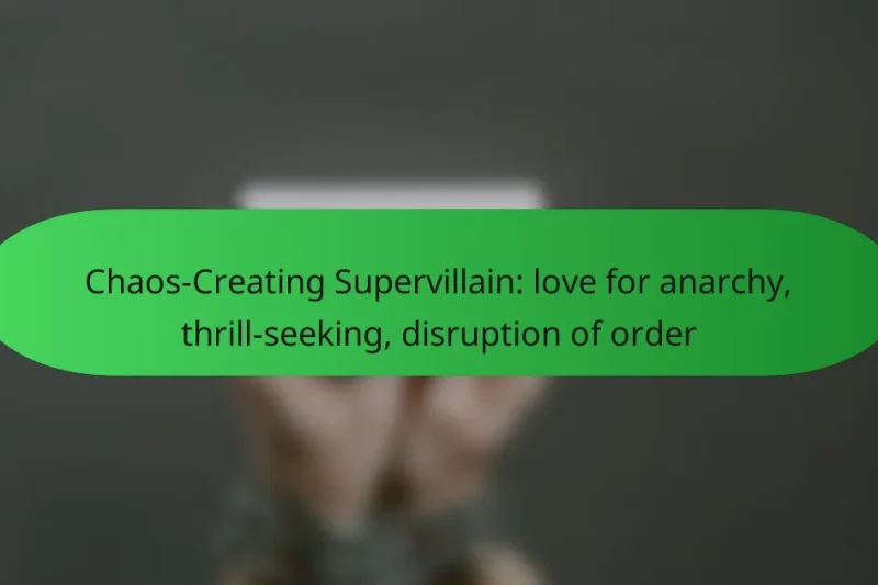 Chaos-Creating Supervillain: love for anarchy, thrill-seeking, disruption of order