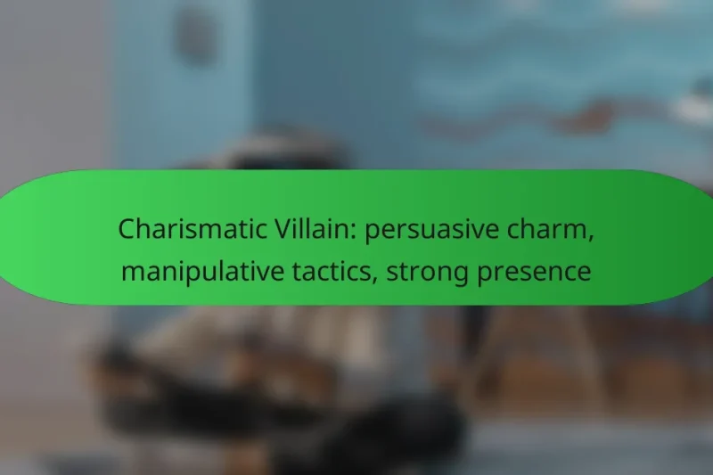 Charismatic Villain: persuasive charm, manipulative tactics, strong presence