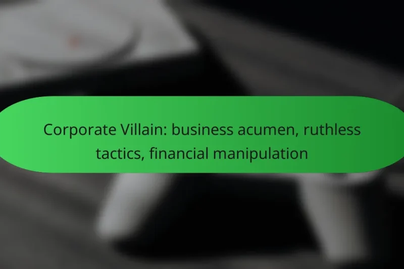 Corporate Villain: business acumen, ruthless tactics, financial manipulation