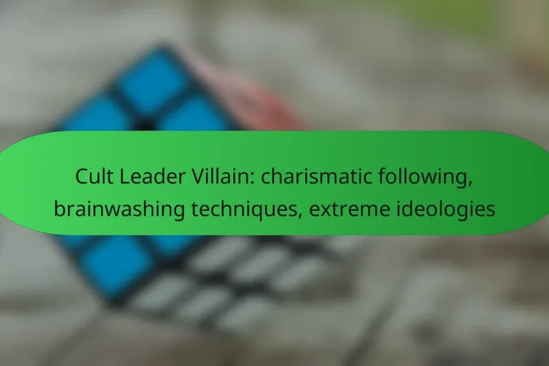 Cult Leader Villain: charismatic following, brainwashing techniques, extreme ideologies
