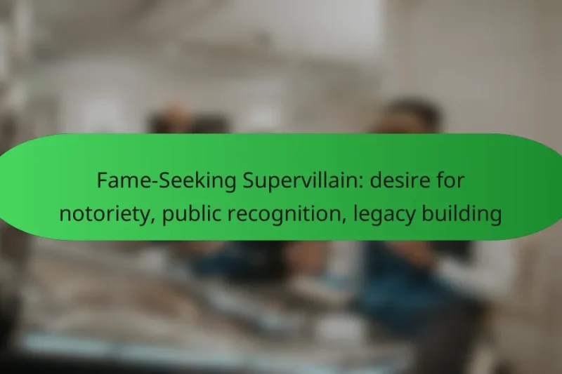 Fame-Seeking Supervillain: desire for notoriety, public recognition, legacy building