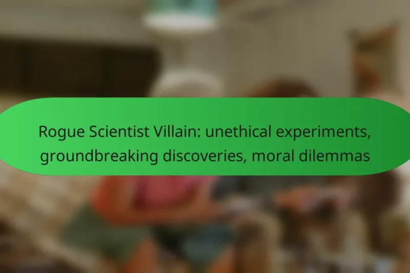 Rogue Scientist Villain: unethical experiments, groundbreaking discoveries, moral dilemmas