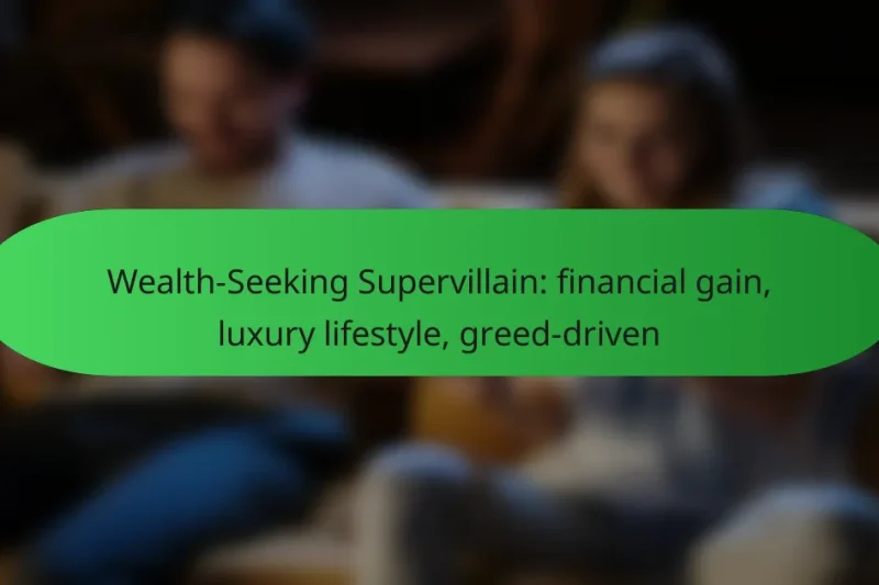 Wealth-Seeking Supervillain: financial gain, luxury lifestyle, greed-driven