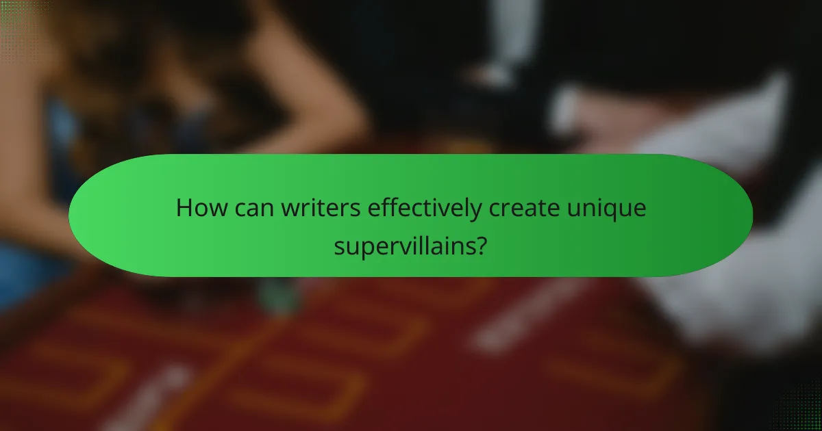 How can writers effectively create unique supervillains?