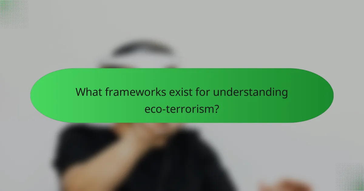 What frameworks exist for understanding eco-terrorism?